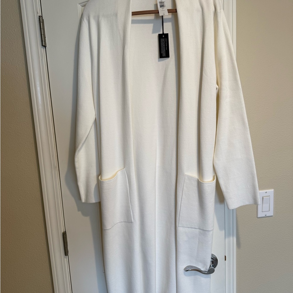 Babaton White Women's Cape Coat - Belted Duster
